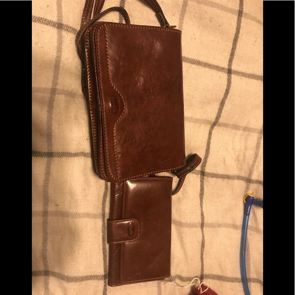 Vintage Larella Italian Leather bag and wallet